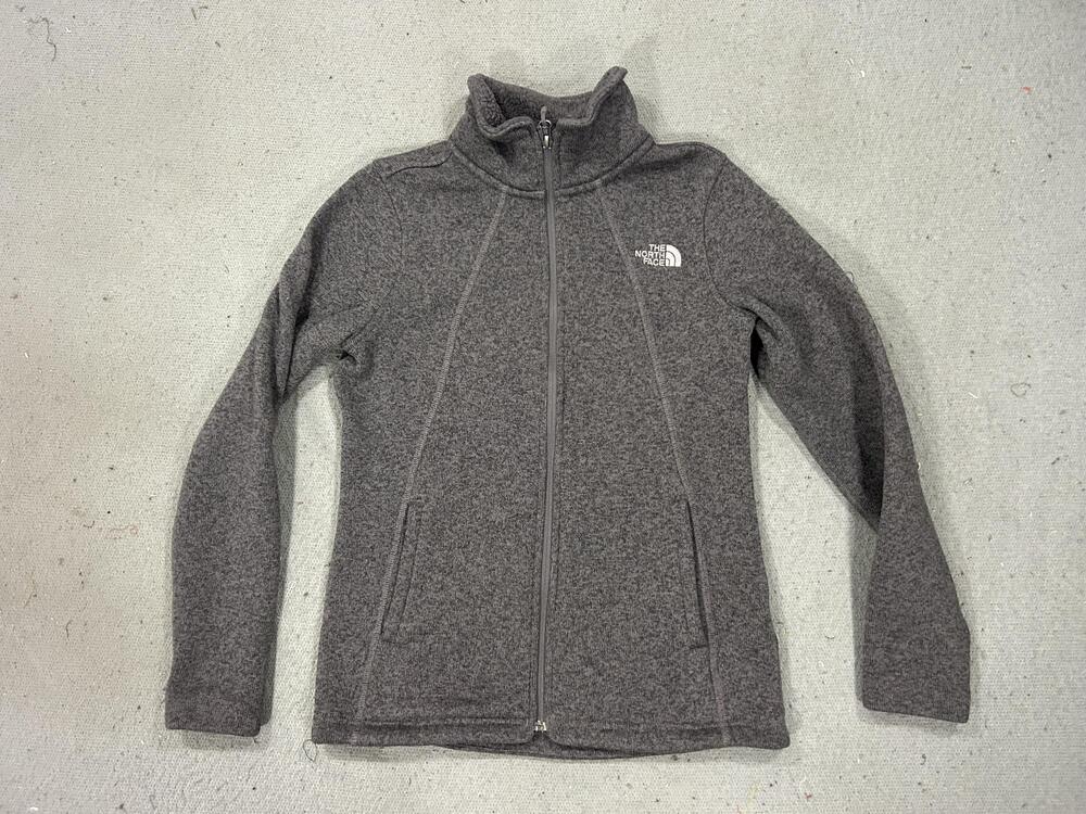 The North Face Jacket Womens Small Gray Fleece High Collar Hiking Outdoors